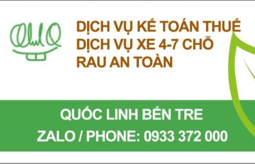 Quốc Linh Bến Tre – Đại lý thuế, Thành lập doanh nghiệp, Xe ô tô dịch vụ du lịch 4,7 chỗ