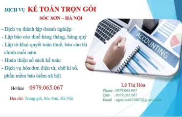 Kế Toán Thuế Sóc Sơn