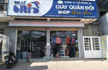 cửa hàng thể thao, giày dép bitis, giày dép quân đội, quần áo khoác, quần áo thun, thời trang người lớn và trẻ em liên len